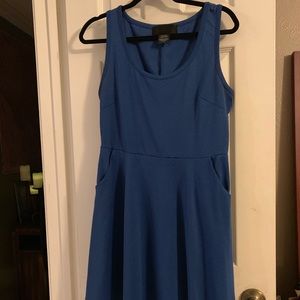 Blue fit and flare dress